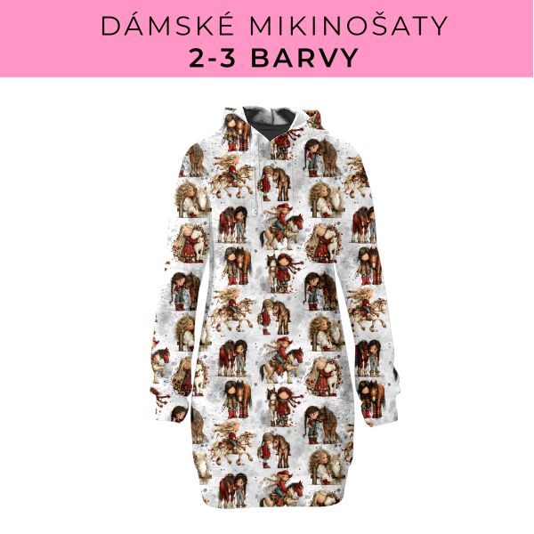 DÁMSKÝ střih - Mikinošaty 2-3 barvy