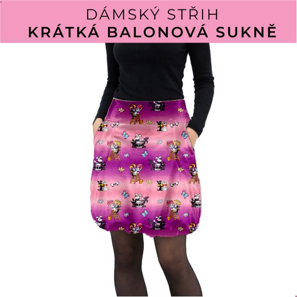 Dámský střih - balonová krátká sukně