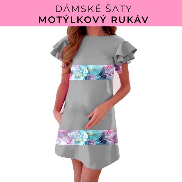 DÁMSKÝ střih - šaty s motýlkovým rukávem