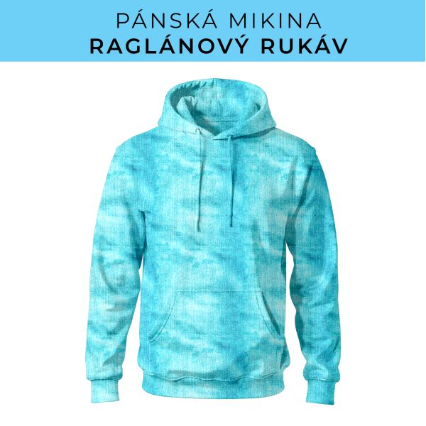 PÁNSKÝ střih - mikina raglan ZÁKLADNÍ s kapucí