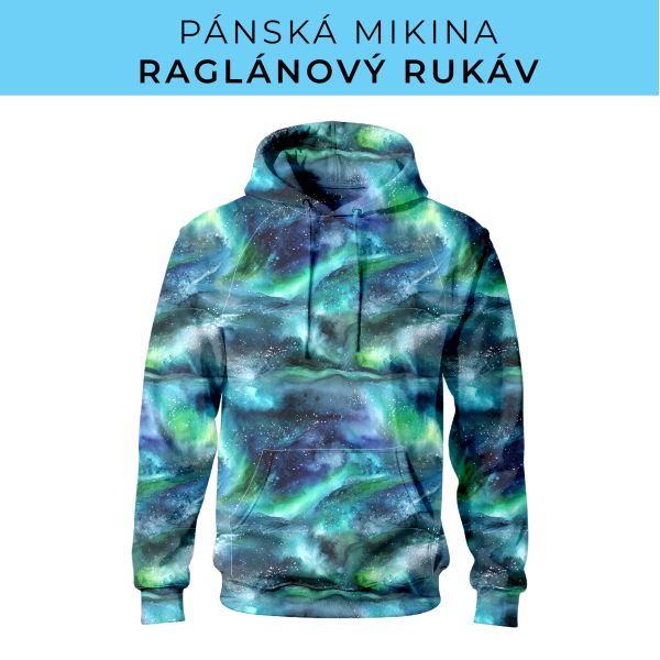PÁNSKÝ střih - mikina raglan ZÁKLADNÍ s kapucí