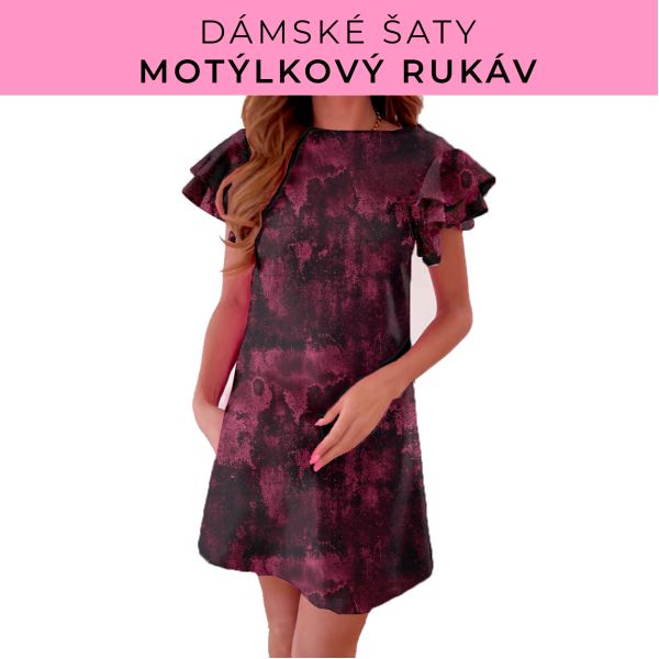 DÁMSKÝ střih - šaty s motýlkovým rukávem