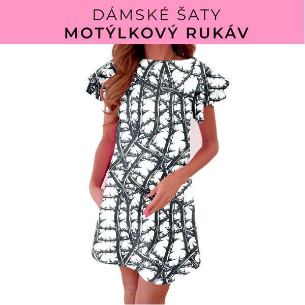 DÁMSKÝ střih - šaty s motýlkovým rukávem