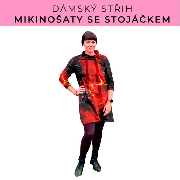 Dámský střih - mikinové šaty se stojáčkem