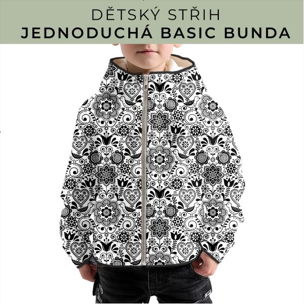 Dětský střih - jednoduchá dětská BASIC  bunda