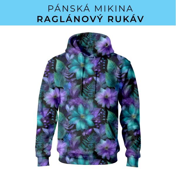 PÁNSKÝ střih - mikina raglan ZÁKLADNÍ s kapucí