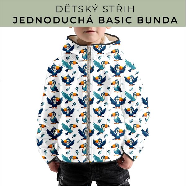 Dětský střih - jednoduchá dětská BASIC  bunda