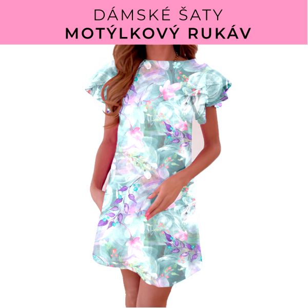 DÁMSKÝ střih - šaty s motýlkovým rukávem