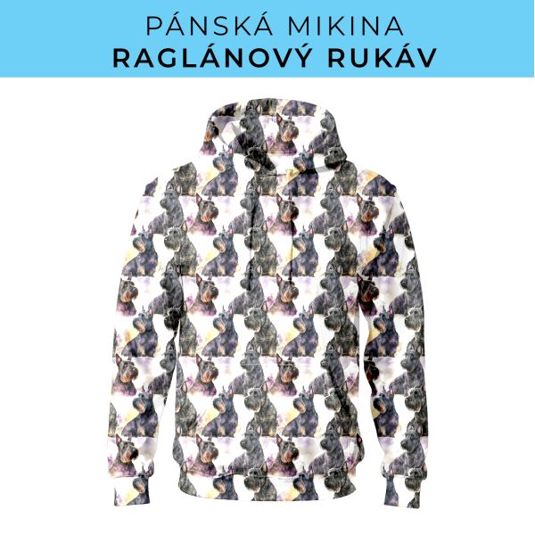 PÁNSKÝ střih - mikina raglan ZÁKLADNÍ s kapucí