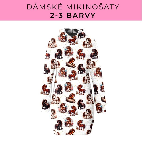 DÁMSKÝ střih - Mikinošaty 2-3 barvy