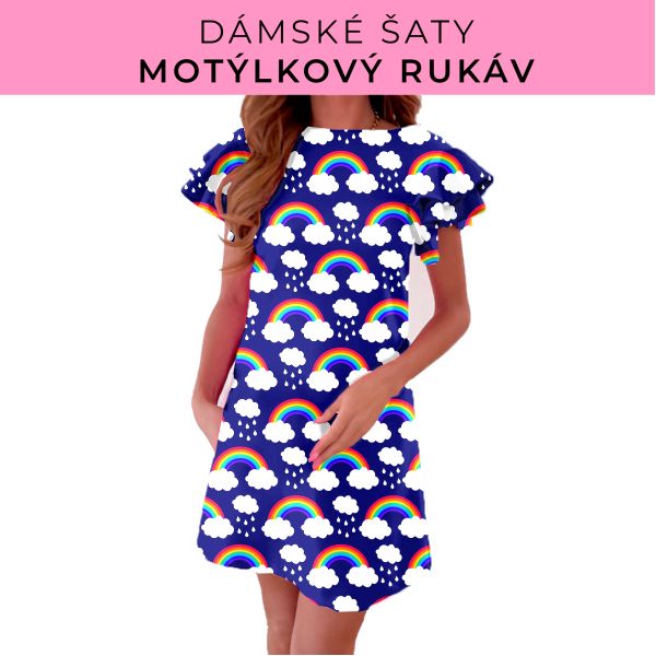 DÁMSKÝ střih - šaty s motýlkovým rukávem