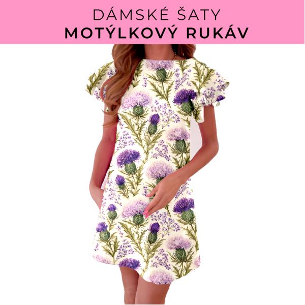 DÁMSKÝ střih - šaty s motýlkovým rukávem