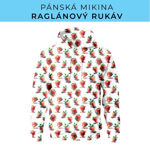 PÁNSKÝ střih - mikina raglan ZÁKLADNÍ s kapucí