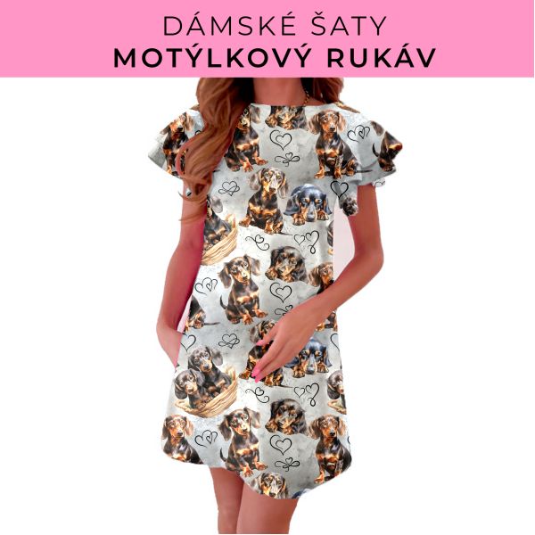 DÁMSKÝ střih - šaty s motýlkovým rukávem