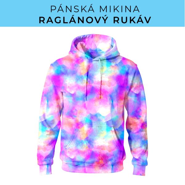 PÁNSKÝ střih - mikina raglan ZÁKLADNÍ s kapucí