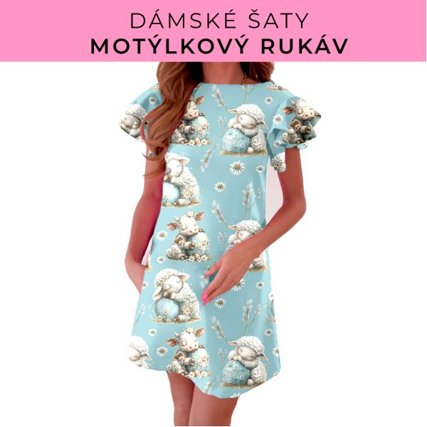 DÁMSKÝ střih - šaty s motýlkovým rukávem
