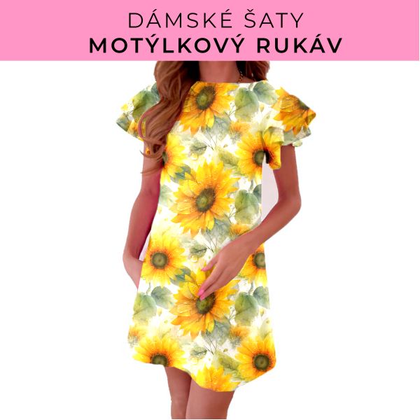 DÁMSKÝ střih - šaty s motýlkovým rukávem