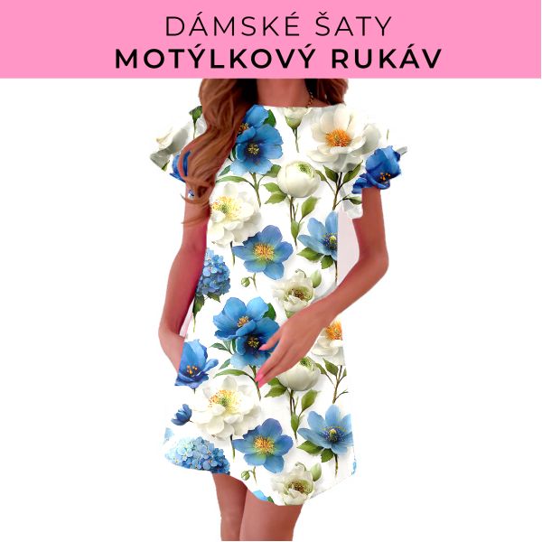 DÁMSKÝ střih - šaty s motýlkovým rukávem