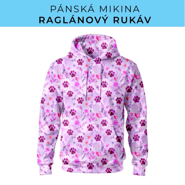 PÁNSKÝ střih - mikina raglan ZÁKLADNÍ s kapucí