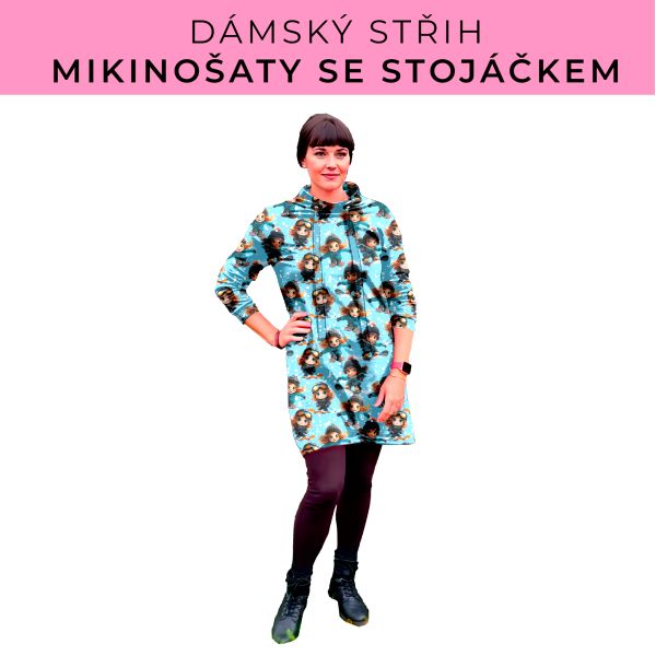 Dámský střih - mikinové šaty se stojáčkem