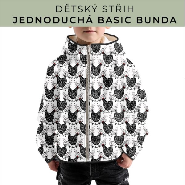 Dětský střih - jednoduchá dětská BASIC  bunda