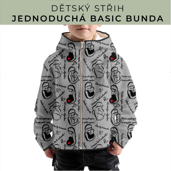 Dětský střih - jednoduchá dětská BASIC  bunda