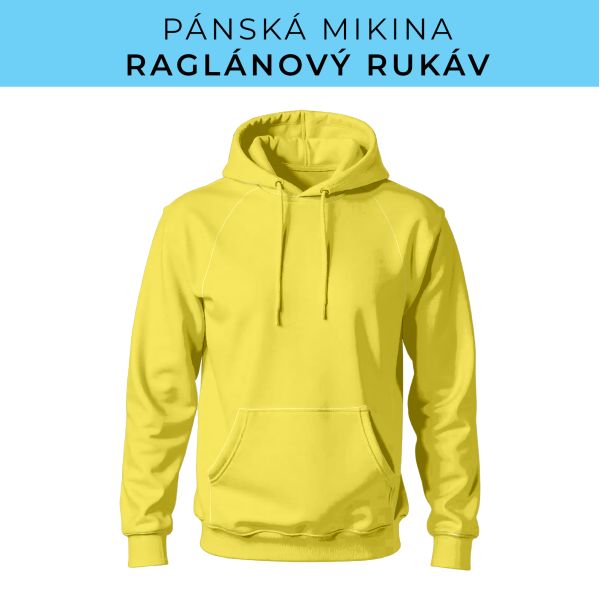 PÁNSKÝ střih - mikina raglan ZÁKLADNÍ s kapucí