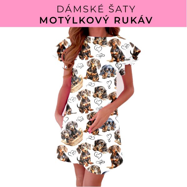 DÁMSKÝ střih - šaty s motýlkovým rukávem