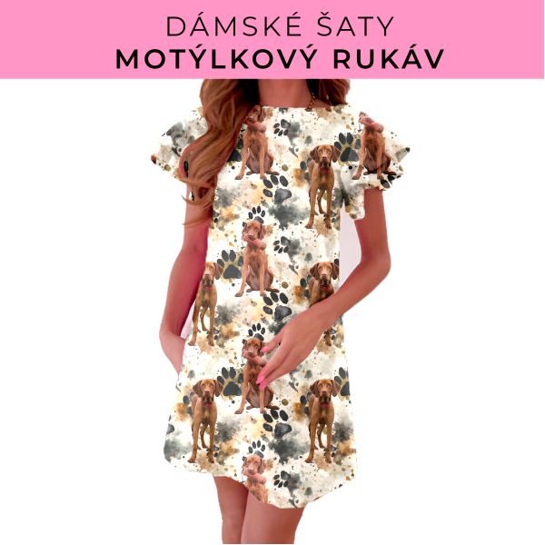 DÁMSKÝ střih - šaty s motýlkovým rukávem