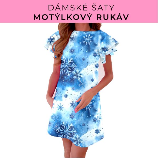 DÁMSKÝ střih - šaty s motýlkovým rukávem