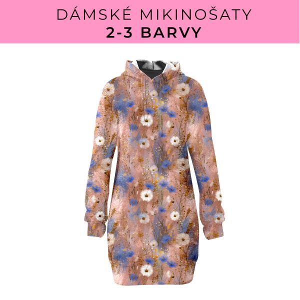DÁMSKÝ střih - Mikinošaty 2-3 barvy