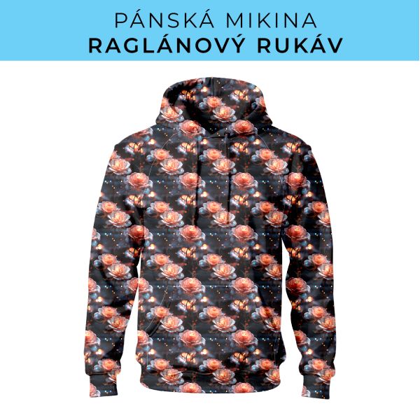 PÁNSKÝ střih - mikina raglan ZÁKLADNÍ s kapucí