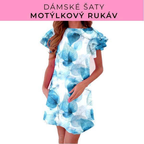 DÁMSKÝ střih - šaty s motýlkovým rukávem