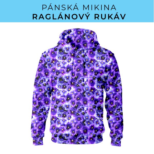 PÁNSKÝ střih - mikina raglan ZÁKLADNÍ s kapucí