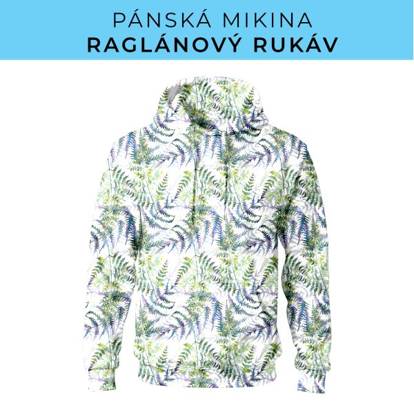 PÁNSKÝ střih - mikina raglan ZÁKLADNÍ s kapucí