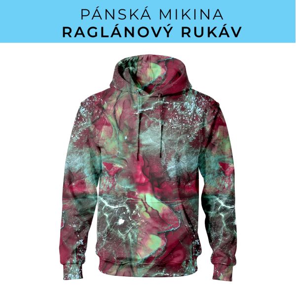 PÁNSKÝ střih - mikina raglan ZÁKLADNÍ s kapucí