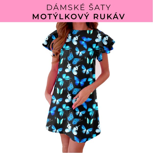 DÁMSKÝ střih - šaty s motýlkovým rukávem