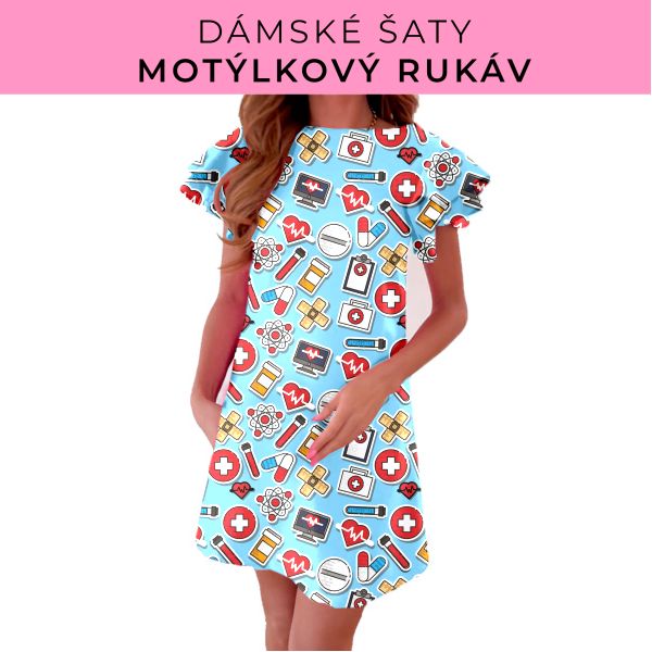 DÁMSKÝ střih - šaty s motýlkovým rukávem
