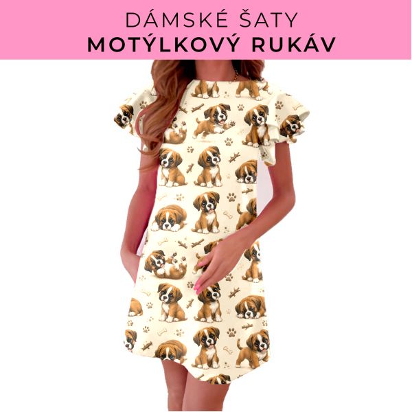 DÁMSKÝ střih - šaty s motýlkovým rukávem