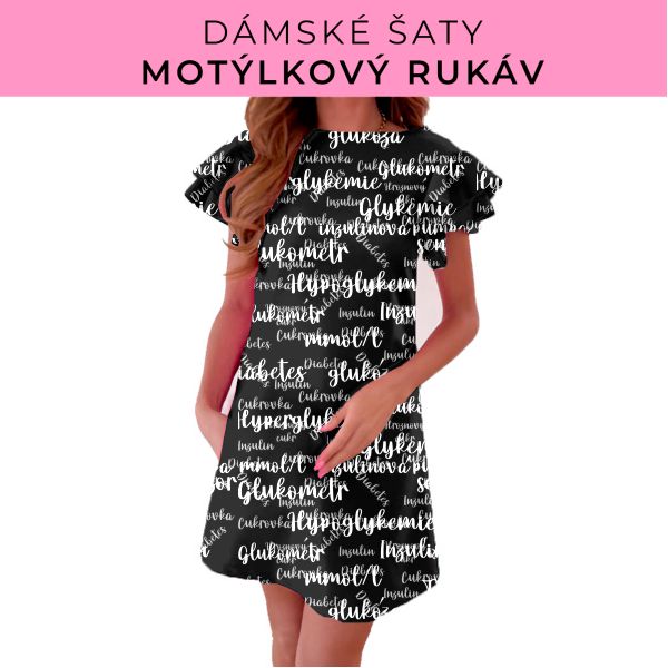 DÁMSKÝ střih - šaty s motýlkovým rukávem
