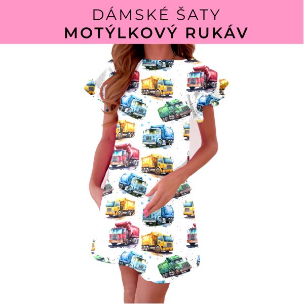 DÁMSKÝ střih - šaty s motýlkovým rukávem