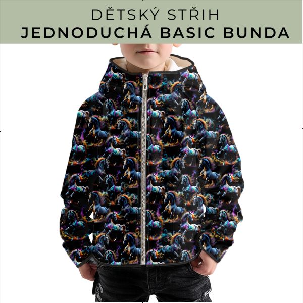 Dětský střih - jednoduchá dětská BASIC  bunda
