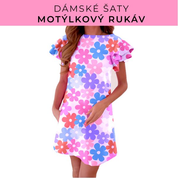 DÁMSKÝ střih - šaty s motýlkovým rukávem