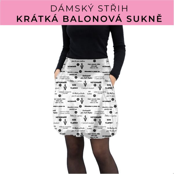 Dámský střih - balonová krátká sukně