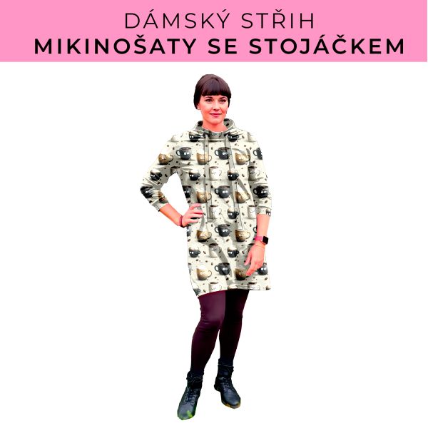 Dámský střih - mikinové šaty se stojáčkem