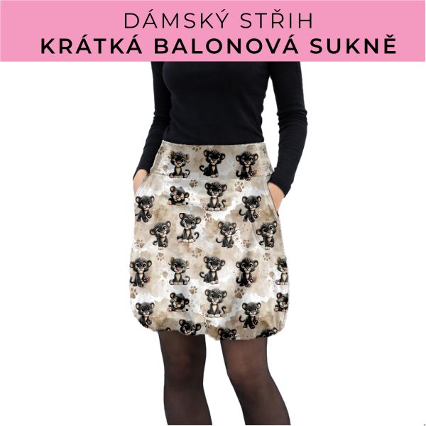 Dámský střih - balonová krátká sukně