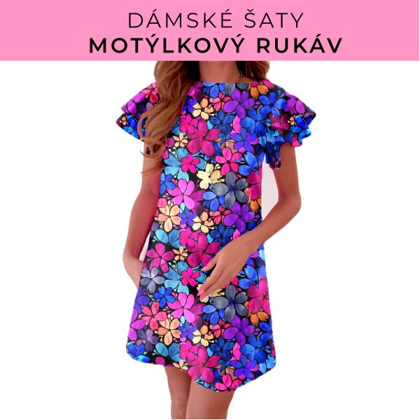 DÁMSKÝ střih - šaty s motýlkovým rukávem