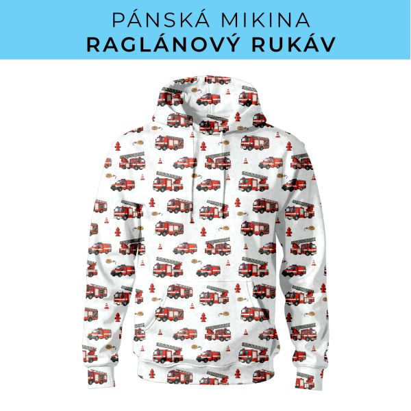 PÁNSKÝ střih - mikina raglan ZÁKLADNÍ s kapucí