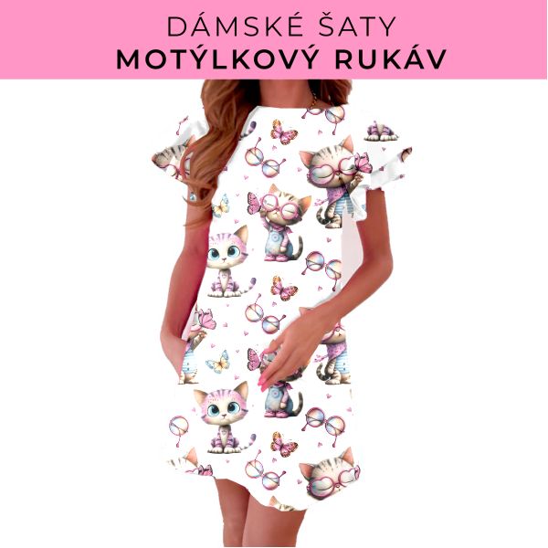 DÁMSKÝ střih - šaty s motýlkovým rukávem