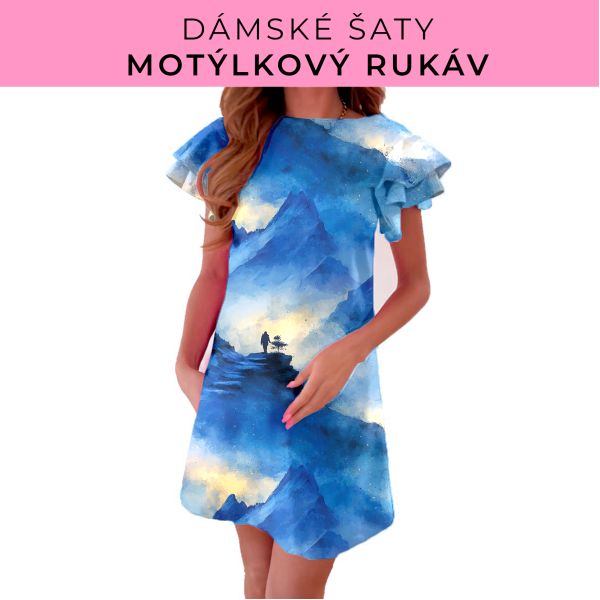 DÁMSKÝ střih - šaty s motýlkovým rukávem